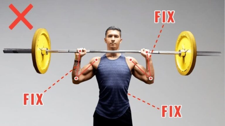 De juiste grip met de barbell front press