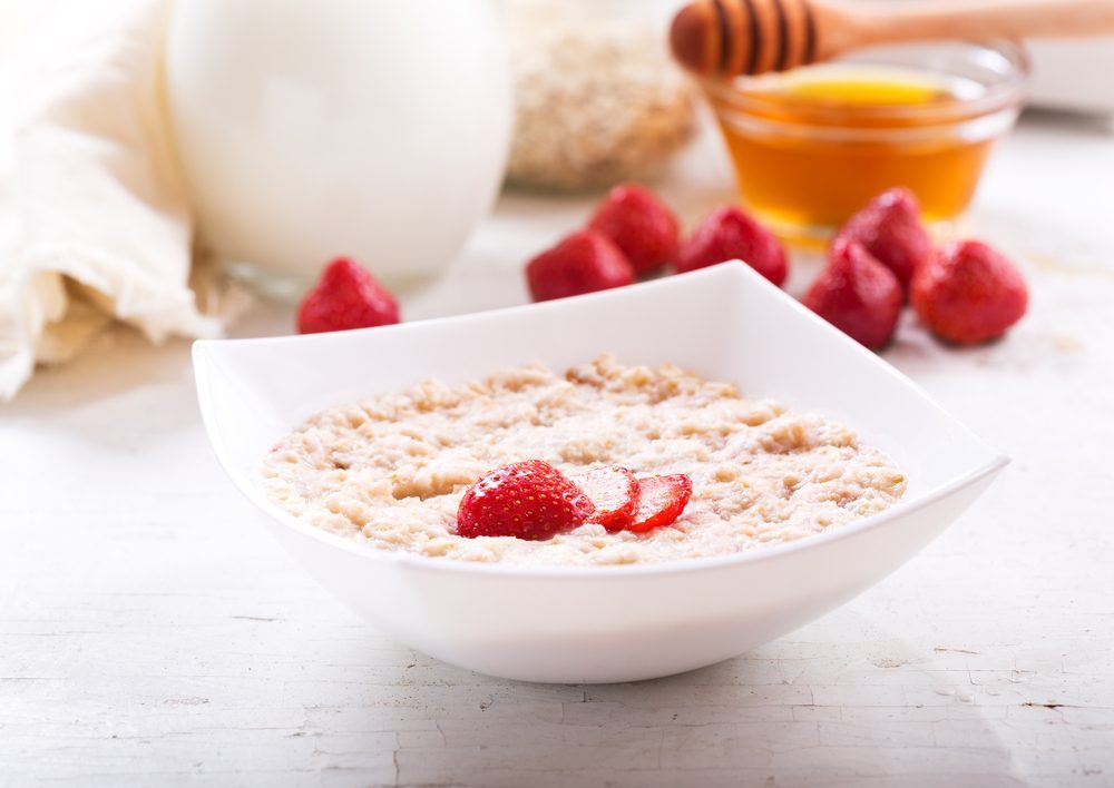 Havermout aardbei pap