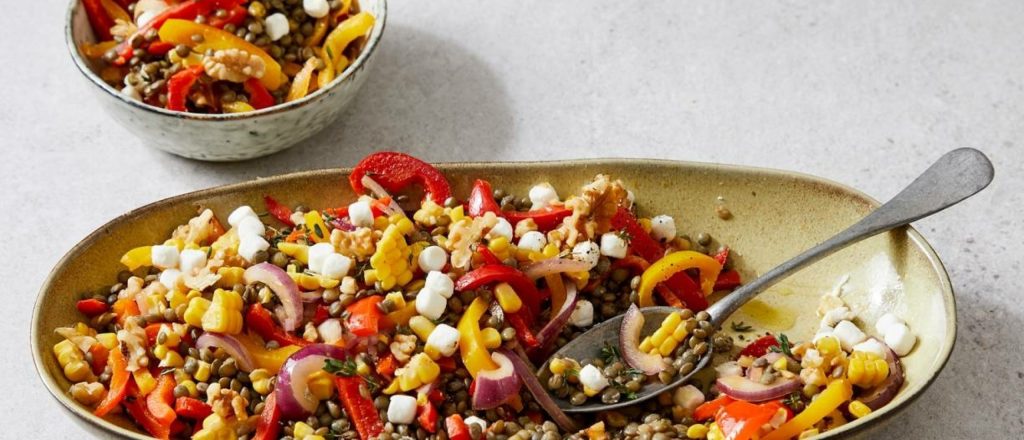 Recept linzen geitenkaas salade