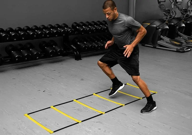 man agility ladder workout